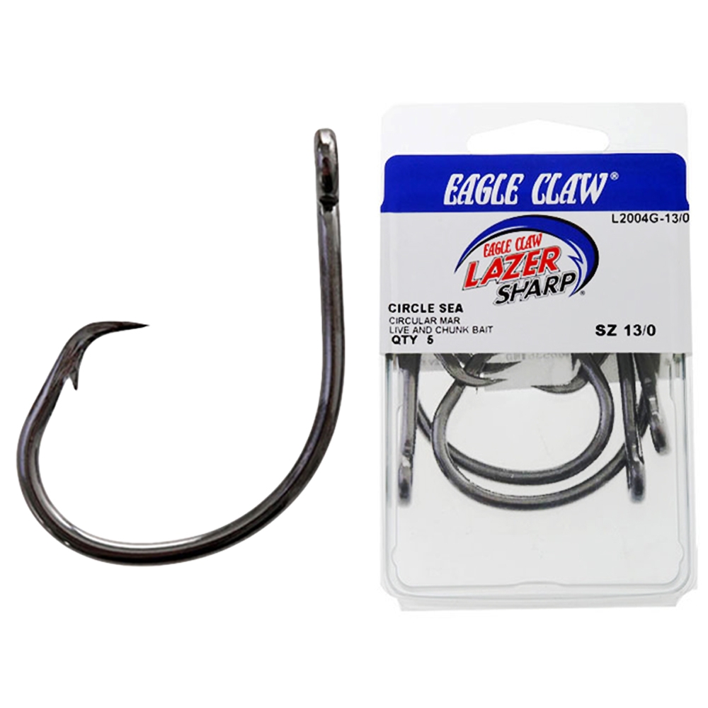 Eagle Claw L2045 Lazer Sharp Heavy Wire Circle Hooks Qty 10