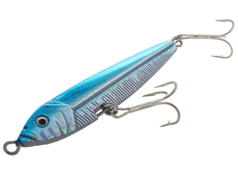 Blue Silver Micro Jig with Twin Treble Hooks