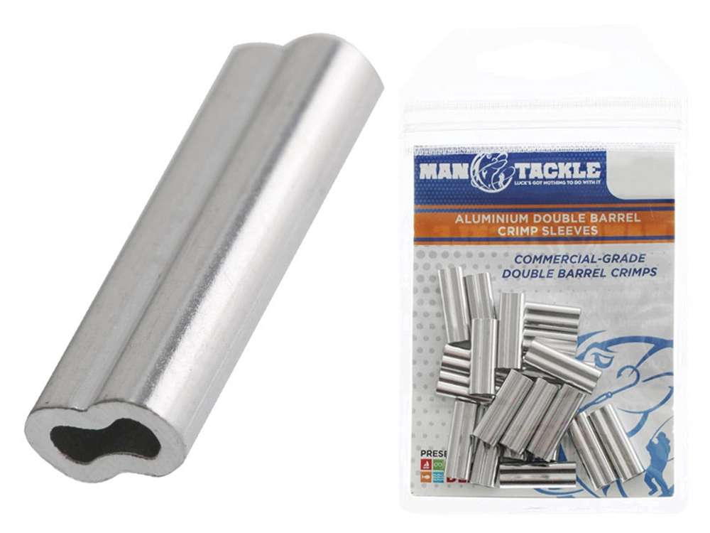 ManTackle Aluminium Double Barrel Crimp Sleeves Qty 20 ManTackle Aluminium Double Barrel Crimp Sleeves Qty 20