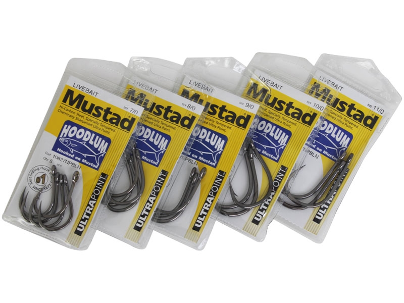 Mustad 10827BLN Hoodlum Assist Jigging Live Bait Hooks