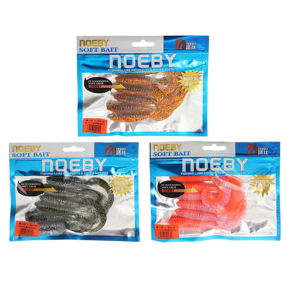 NOEBY Grub Soft Bait 8.5cm Qty 6