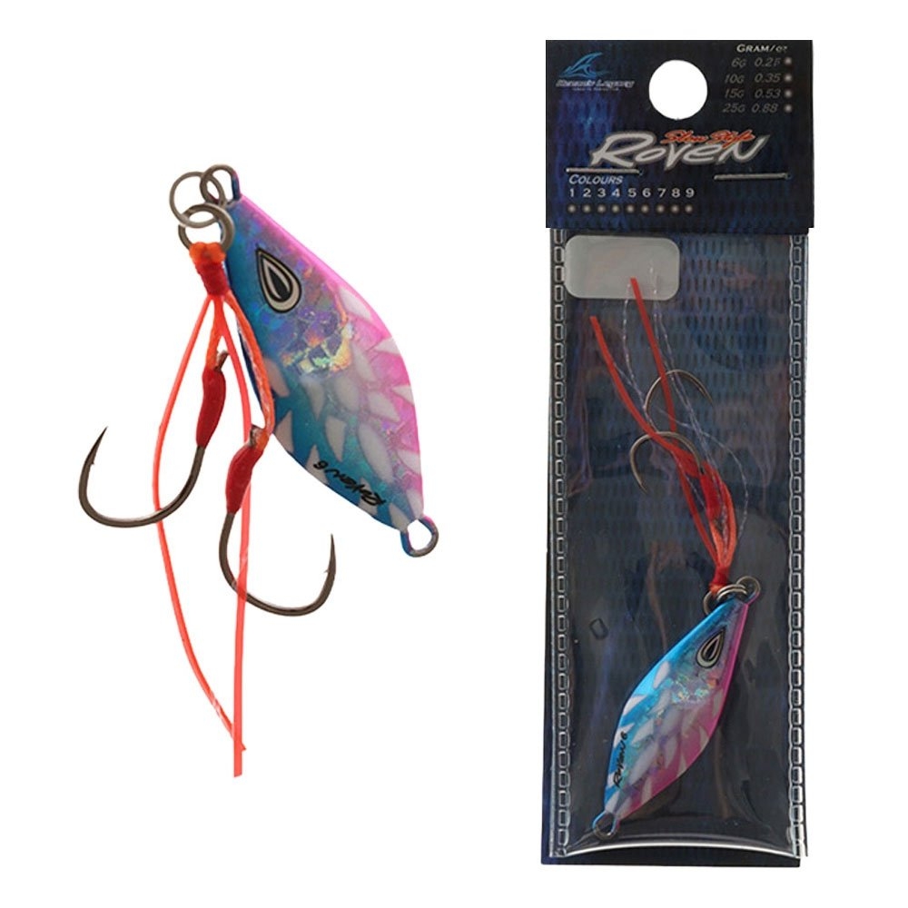 Ocean's Legacy Roven Micro Jig 3g Rigged Blue Pink Silver