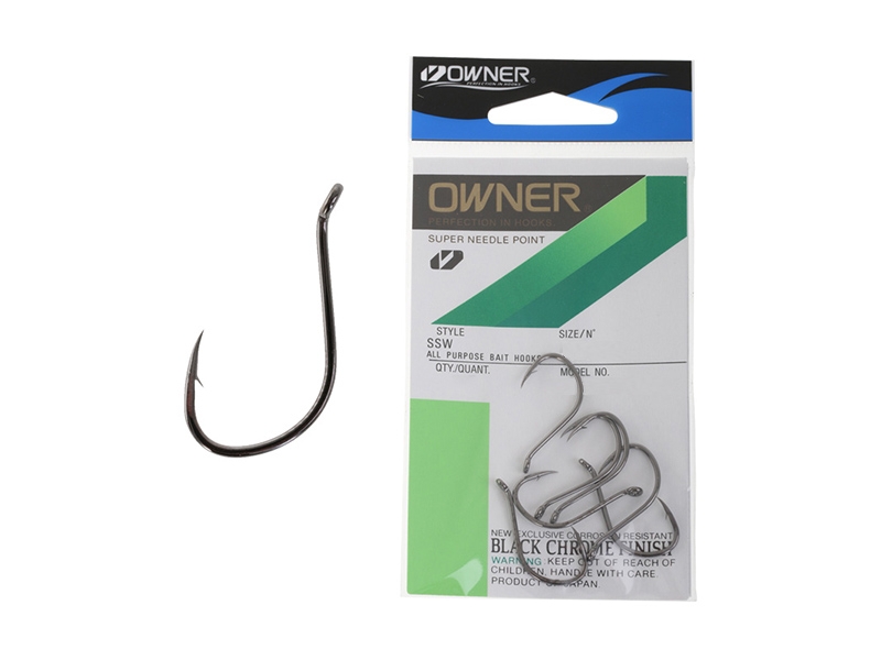 Owner SSW Super Needle Point Octopus Bait Hooks Size 1 Qty 8