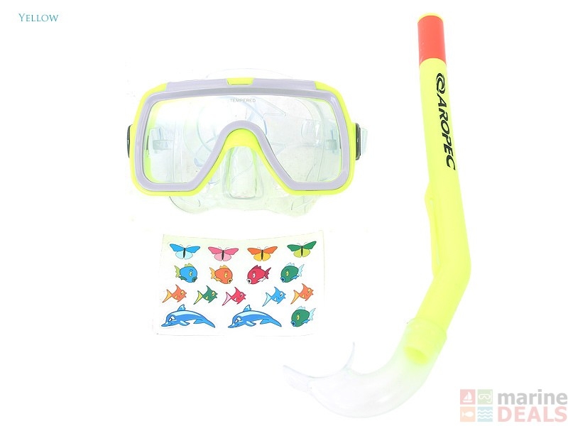 Aropec Kids Mask and Snorkel Set Neon Yellow