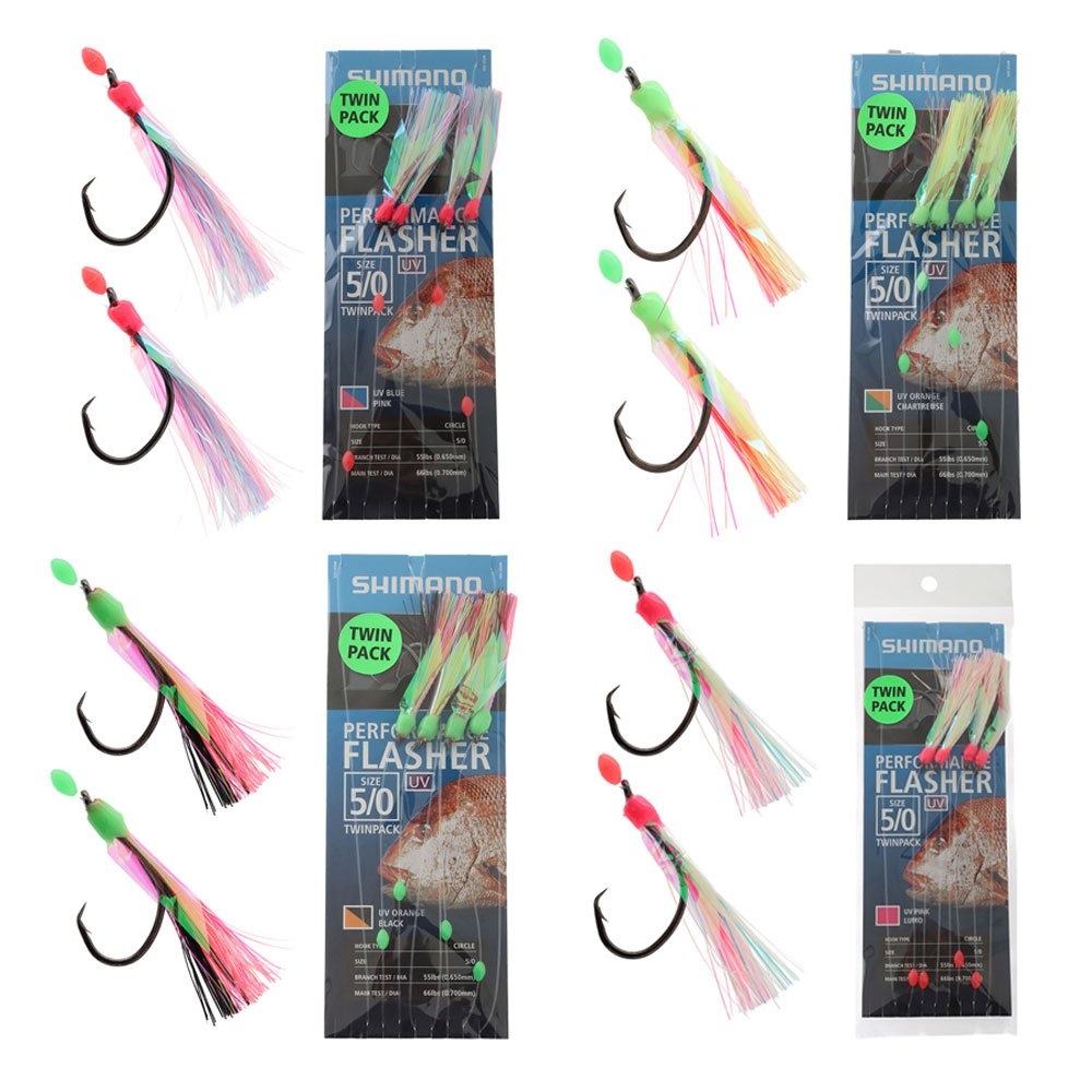 Shimano Performance UV Flasher Rig Circle Hook 5/0 Twin Pack