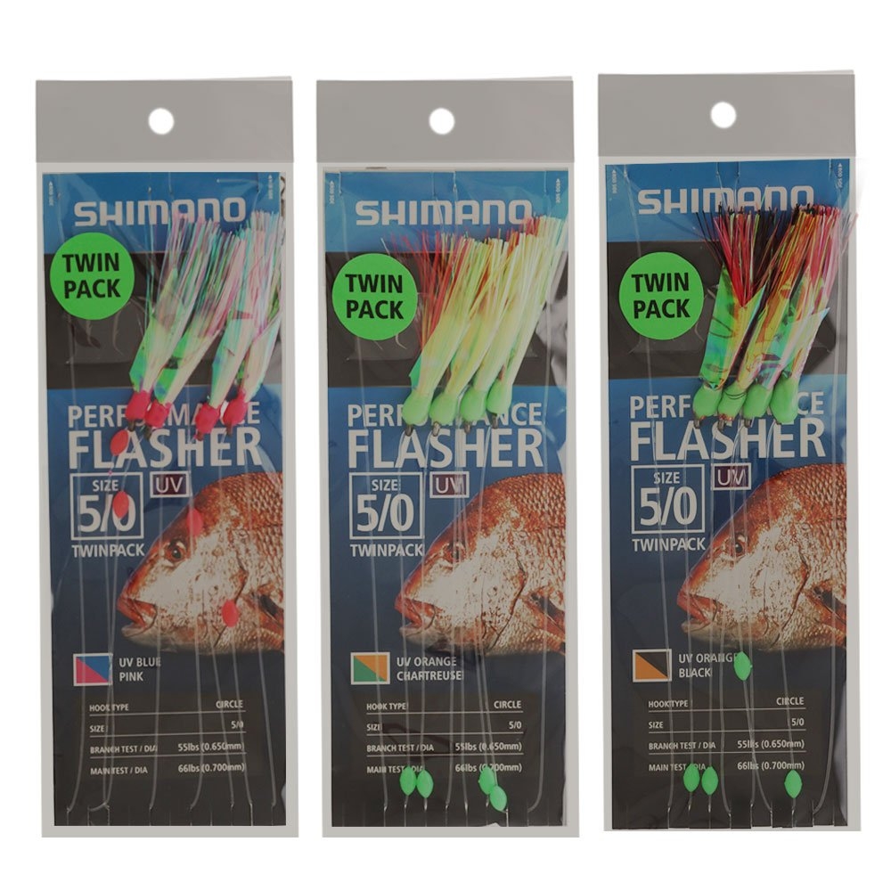 Shimano Performance UV Flasher Rig Circle Hook 5/0 Twin Pack