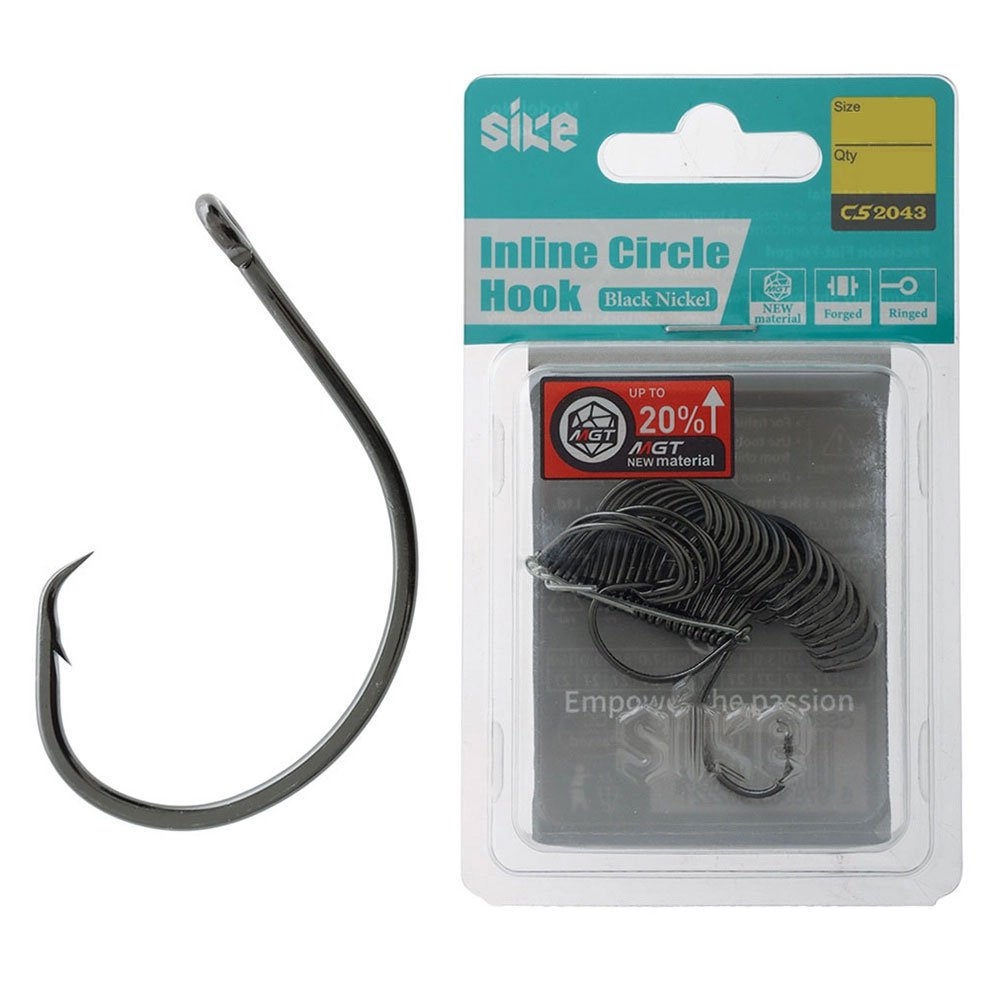 Sike CS2043 Black Nickel Inline Circle Hooks Bulk Pack