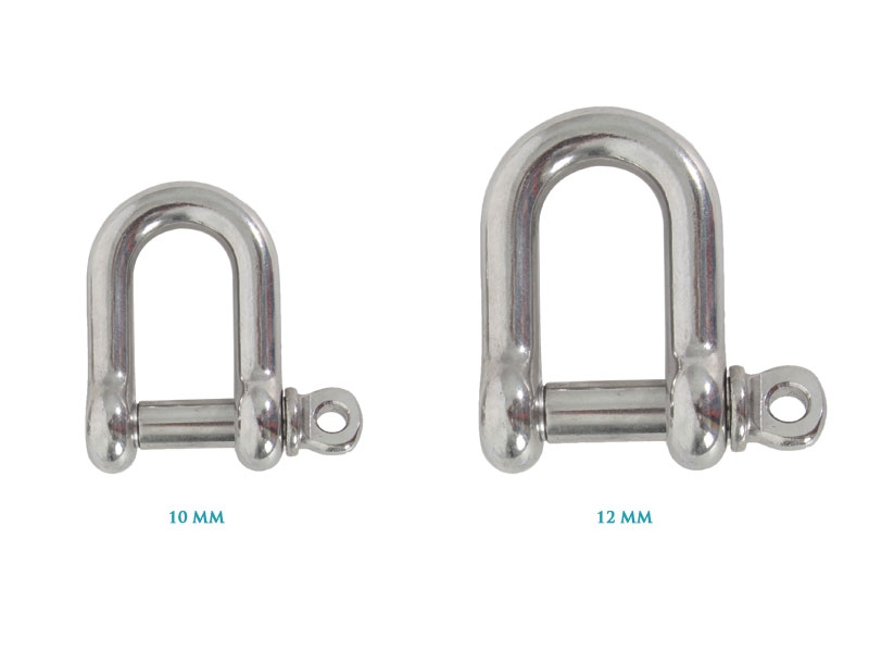 AISI 316 Stainless Steel D Shackle with Collared Pin