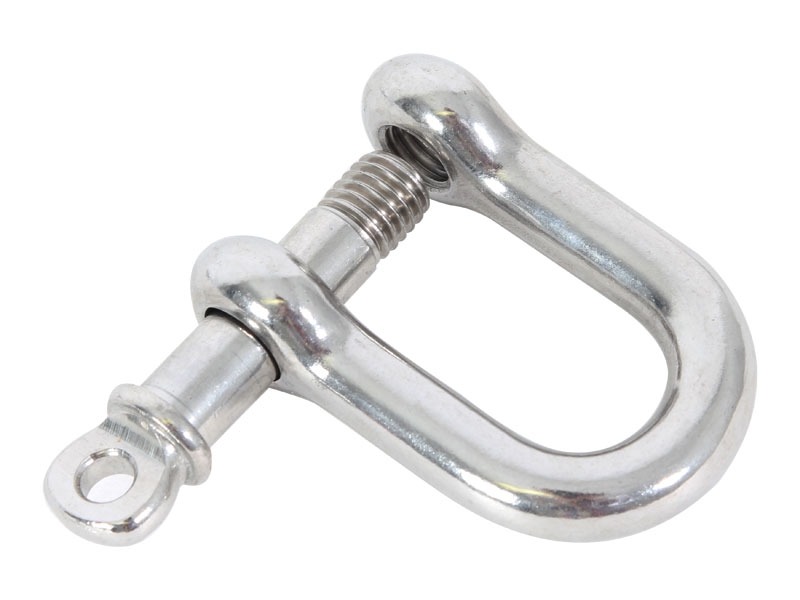 AISI 316 Stainless Steel D Shackle with Collared Pin 10mm