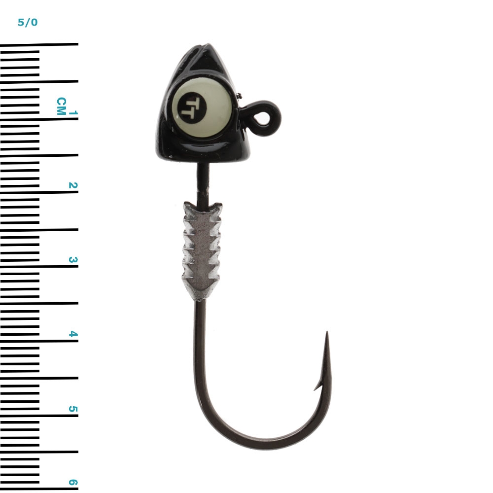 TT Lures Big EyeZ Jig Heads Black Glow Qty 3