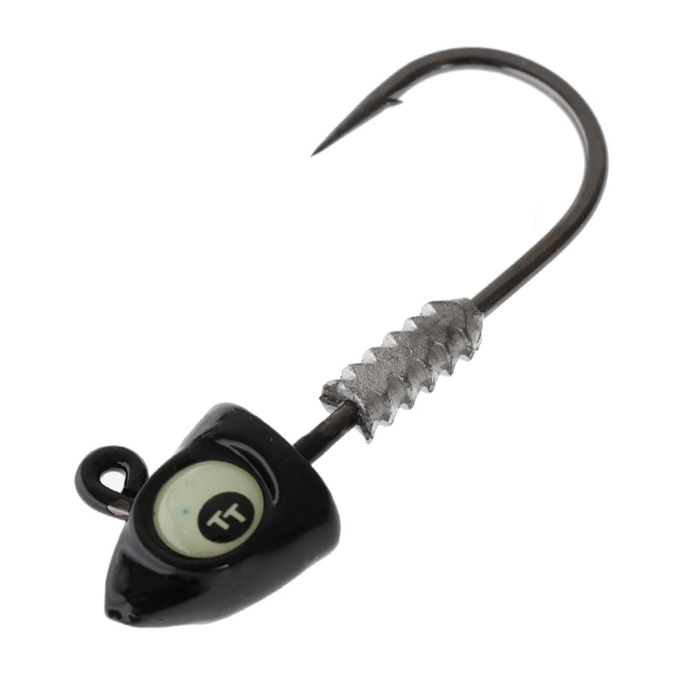 TT Lures Big EyeZ Jig Heads Black Glow Qty 3