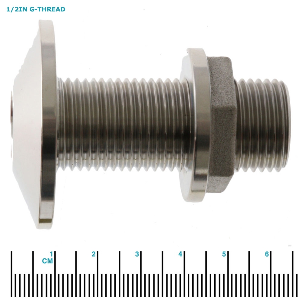 V-Quipment Stainless Steel Through-Hull Fitting - Chamfered Flange