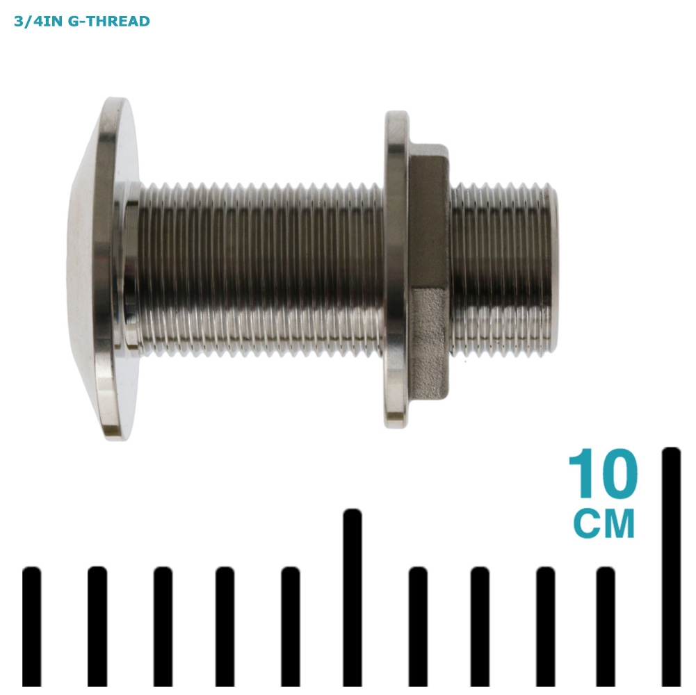 V-Quipment Stainless Steel Through-Hull Fitting - Chamfered Flange