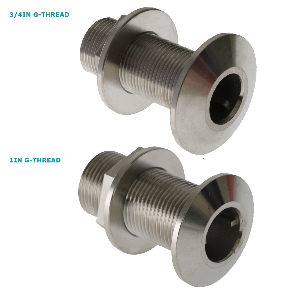 V-Quipment Stainless Steel Through-Hull Fitting - Chamfered Flange