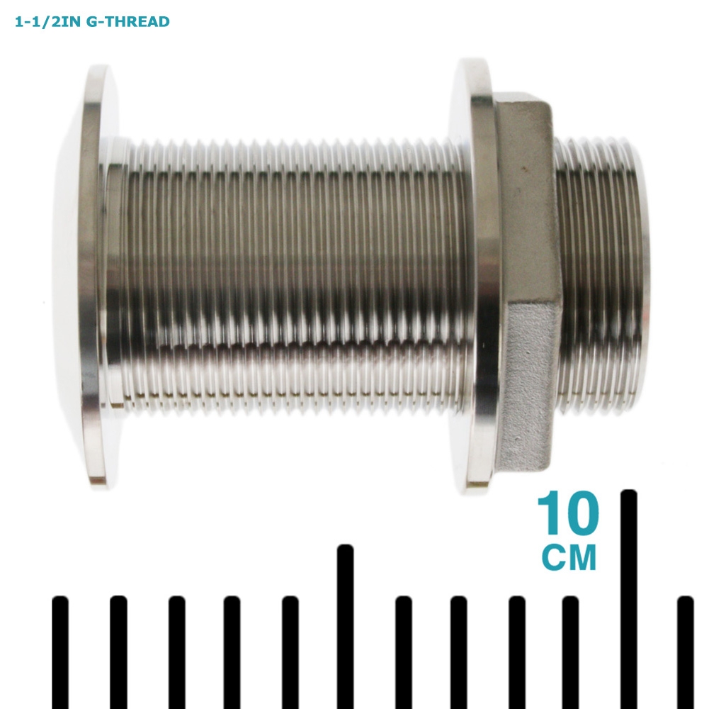 V-Quipment Stainless Steel Through-Hull Fitting - Chamfered Flange
