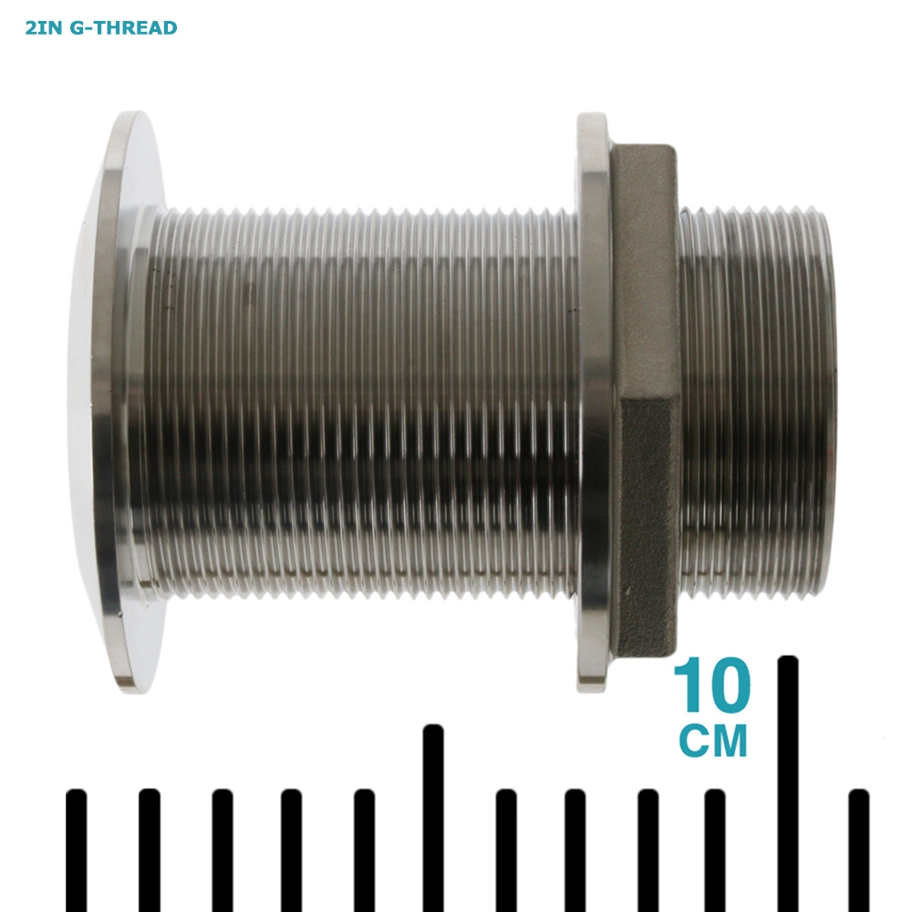 V-Quipment Stainless Steel Through-Hull Fitting - Chamfered Flange