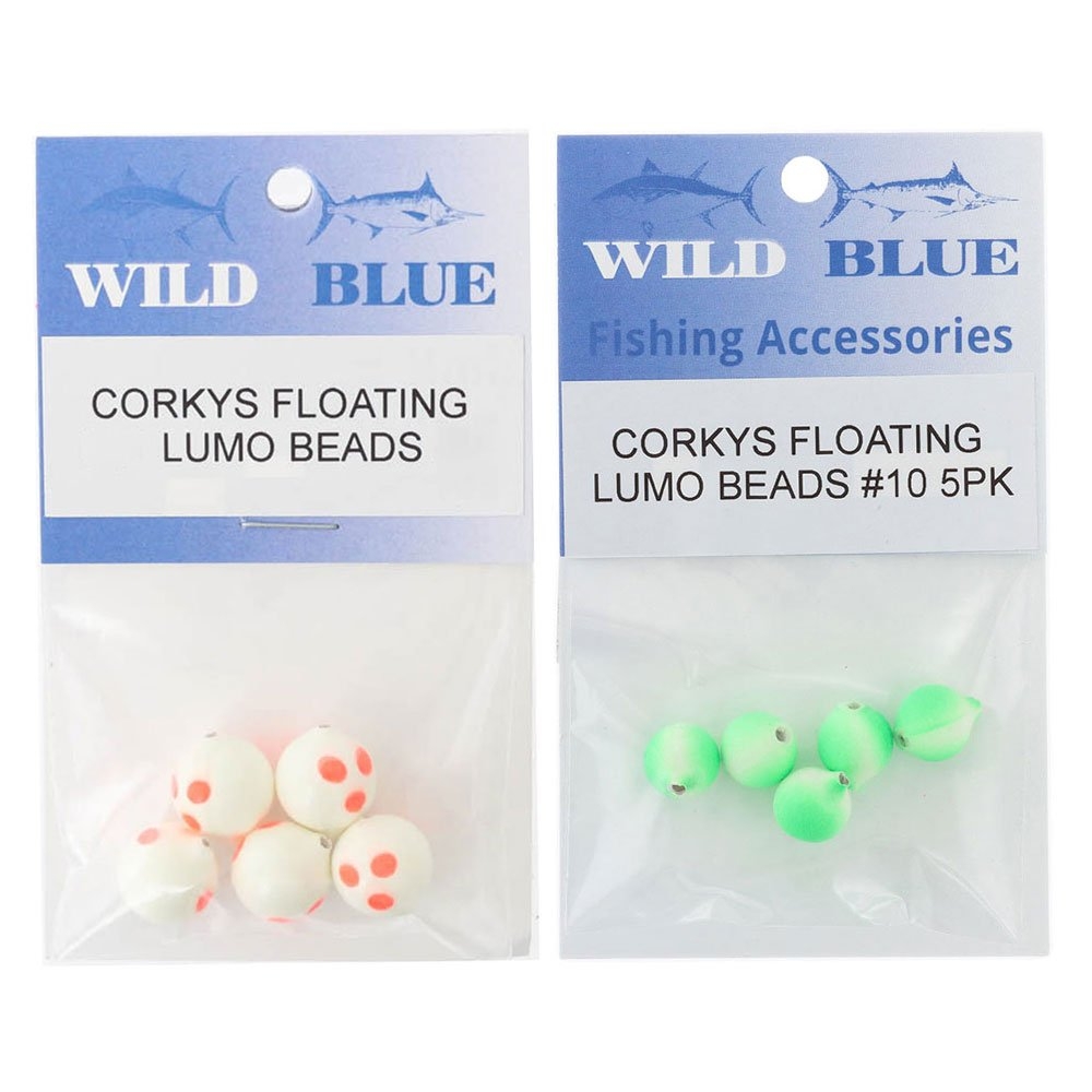 Wild Blue Tackle Corkeys Floating Beads Lumo