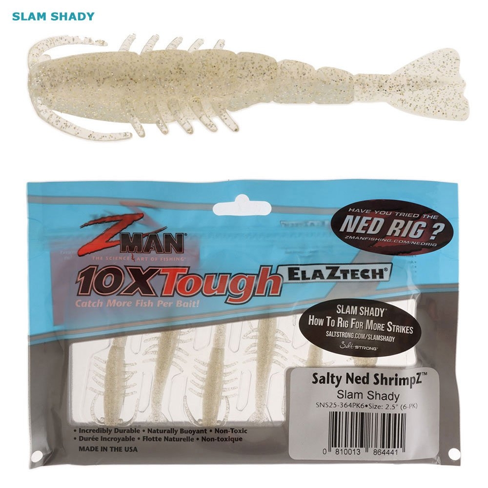 Z-Man Salty Ned ShrimpZ Soft Bait 2.5in Qty 6