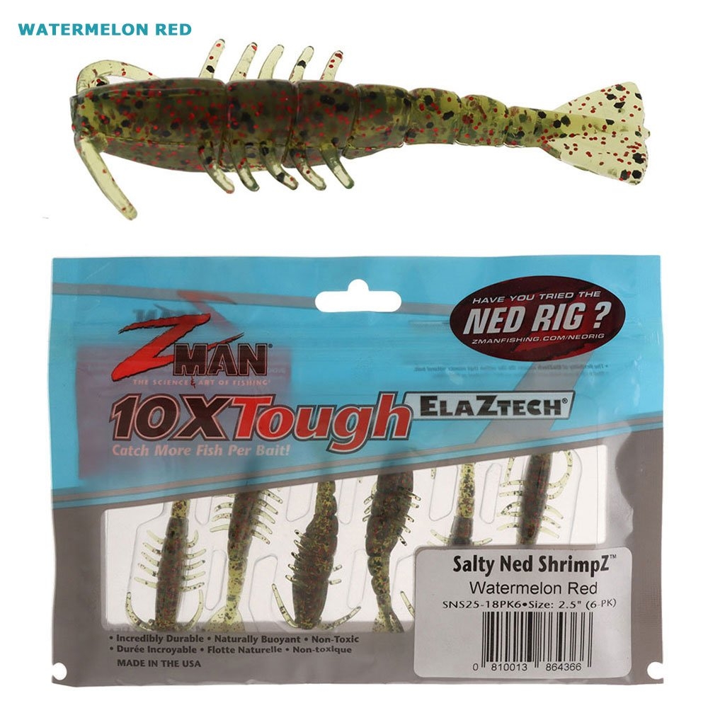 Z-Man Salty Ned ShrimpZ Soft Bait 2.5in Qty 6
