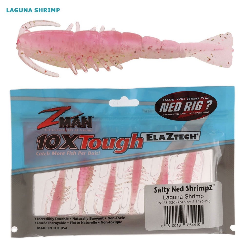 Z-Man Salty Ned ShrimpZ Soft Bait 2.5in Qty 6