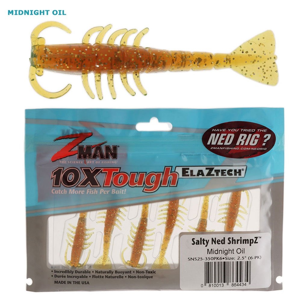 Z-Man Salty Ned ShrimpZ Soft Bait 2.5in Qty 6