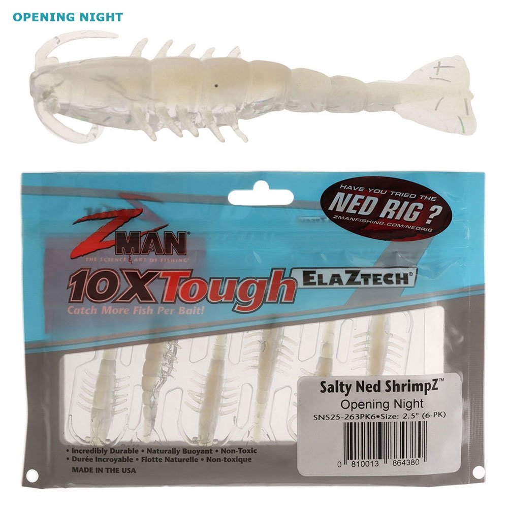 Z-Man Salty Ned ShrimpZ Soft Bait 2.5in Qty 6