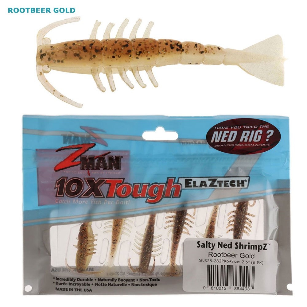 Z-Man Salty Ned ShrimpZ Soft Bait 2.5in Qty 6