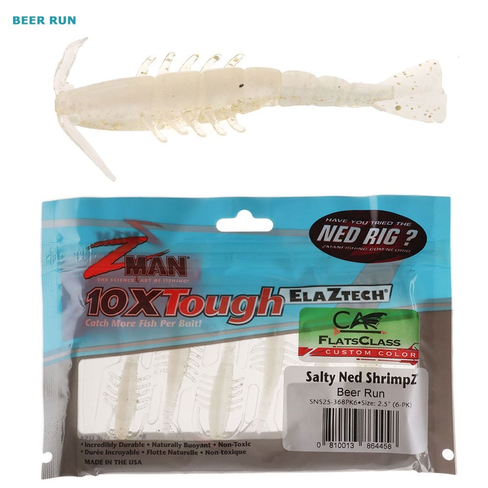 Z-Man Salty Ned ShrimpZ Soft Bait 2.5in Qty 6
