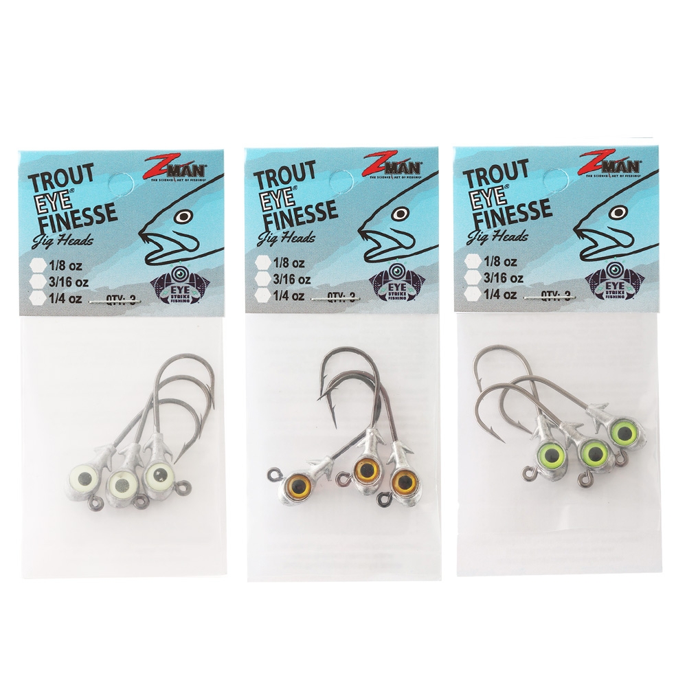 Z-Man Trout Eye Finesse Jig Heads Qty 3