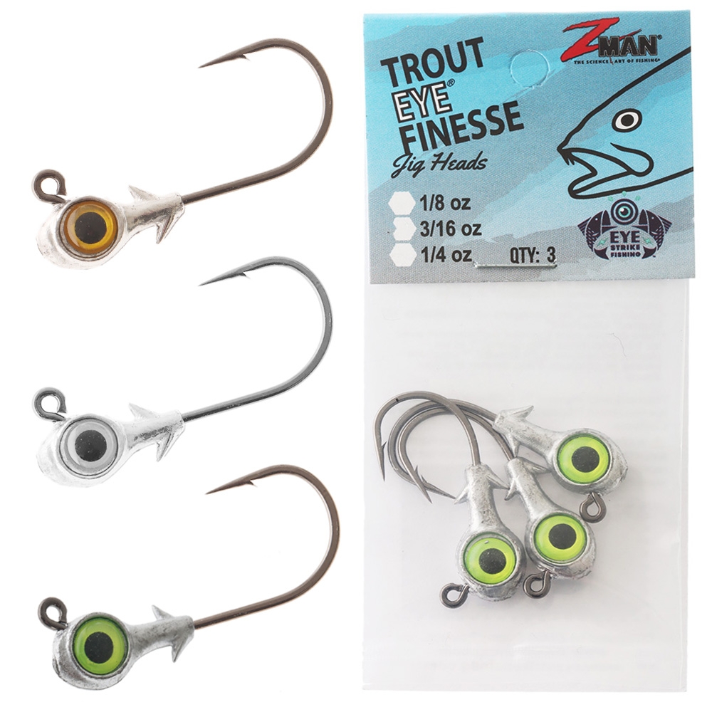 Z-Man Trout Eye Finesse Jig Heads Qty 3