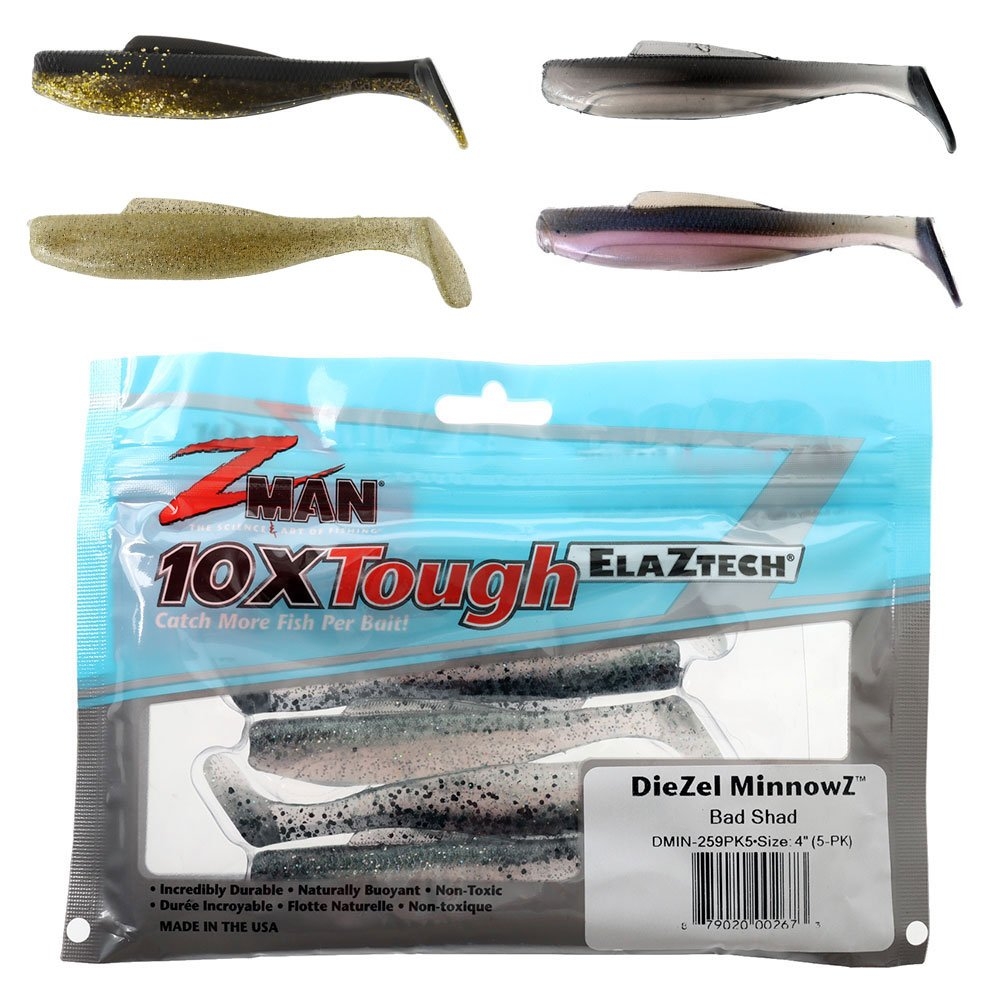 Z-Man DieZel MinnowZ Soft Bait 4in/10cm Qty 5