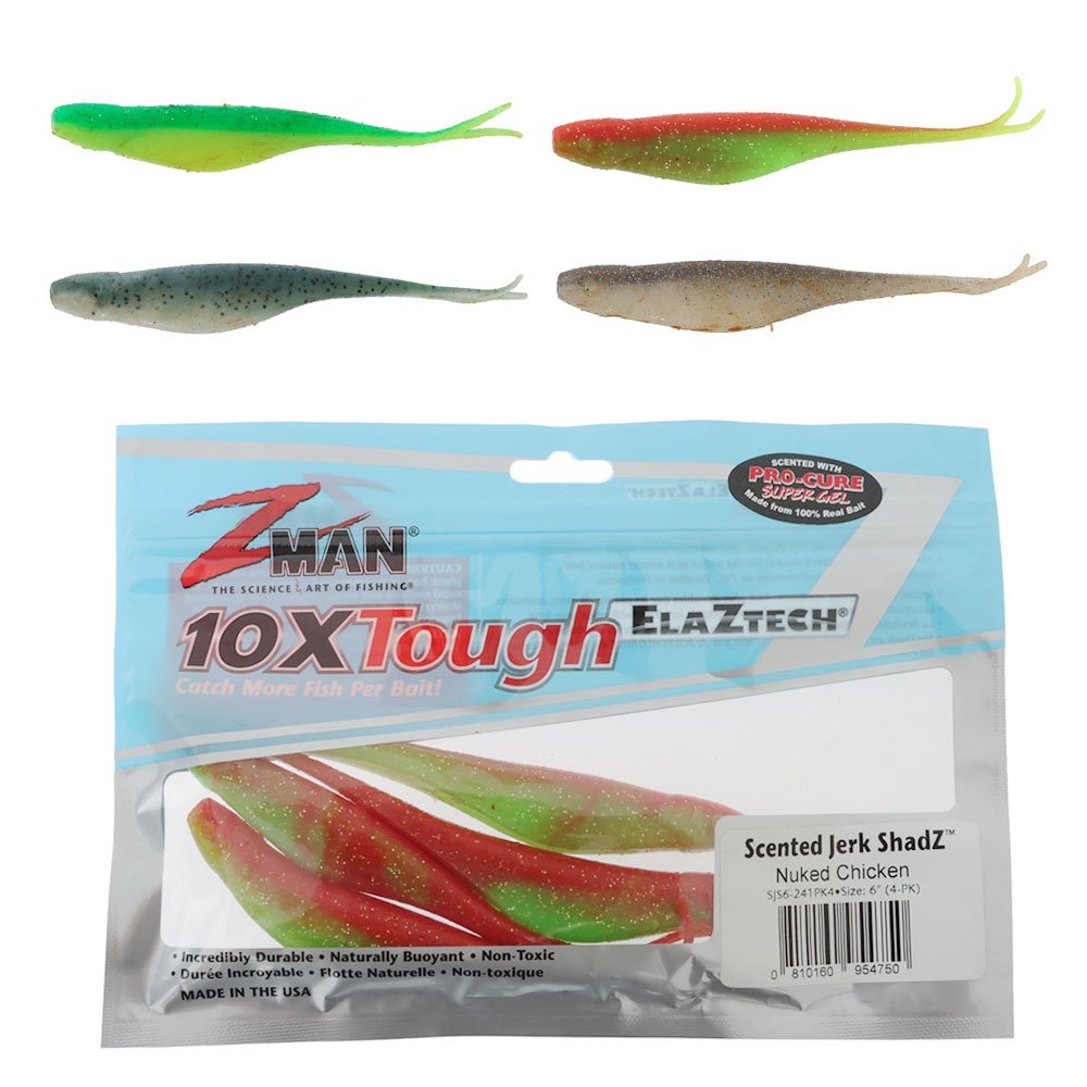 Z-Man Jerk ShadZ Scented Soft Bait 15cm Qty 4
