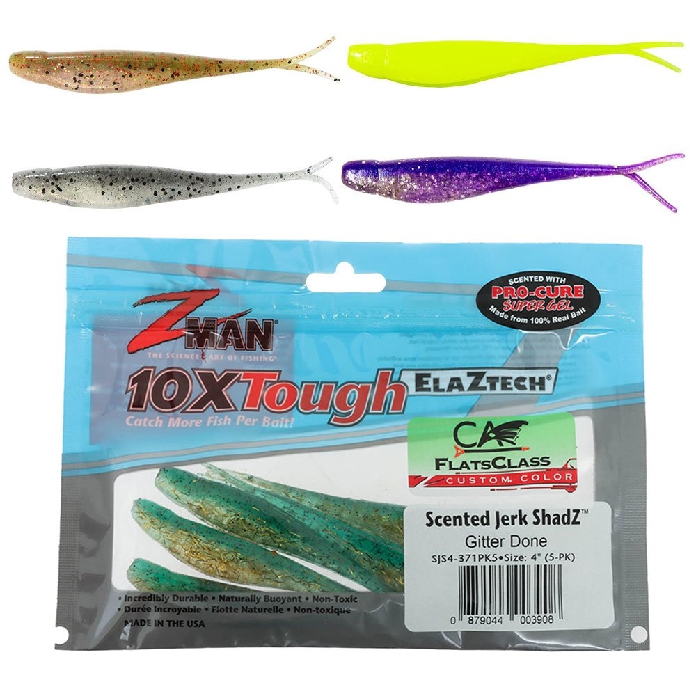 Z-Man Jerk ShadZ Scented Soft Bait 4in/10cm Qty 5