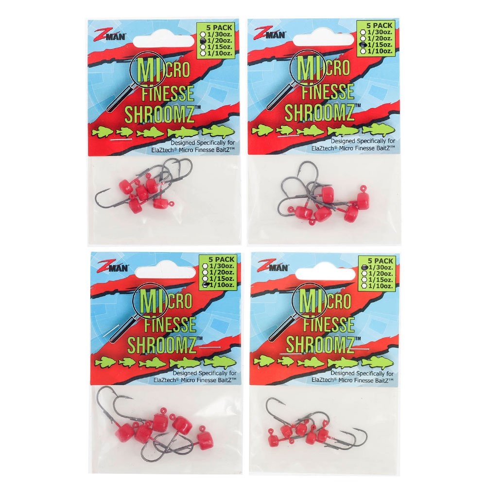 Z-Man Micro Finesse ShroomZ Jig Head Red Qty 5
