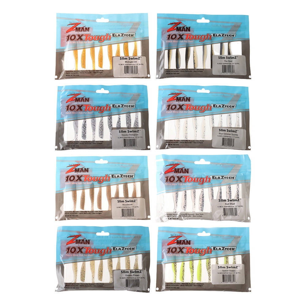 Z-Man Slim SwimZ Micro Soft Bait 6.35cm Qty 8