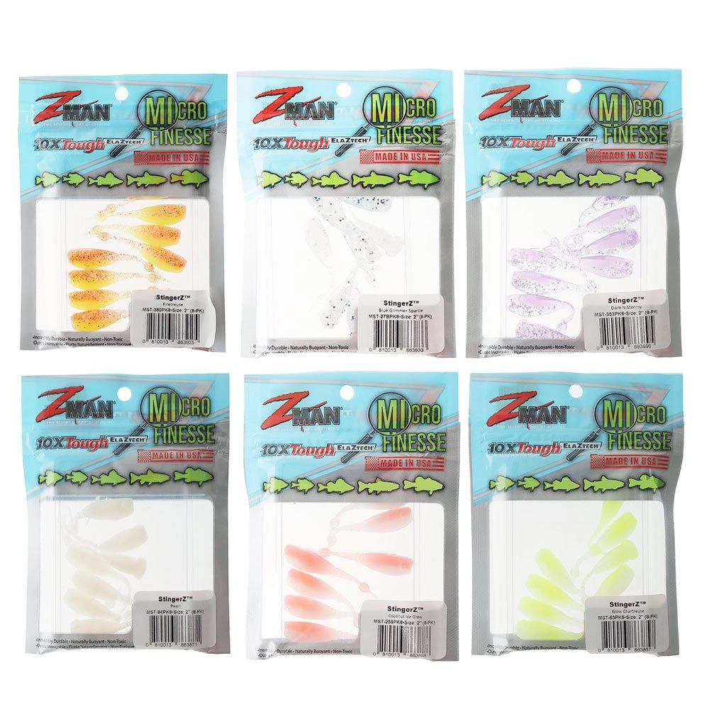 Zman Soft Leurre StingerZ 2 Pouce 8/Pack Pearl (3871 Zman Soft Leurre StingerZ 2 Pouce 8/Pack Pearl (3871