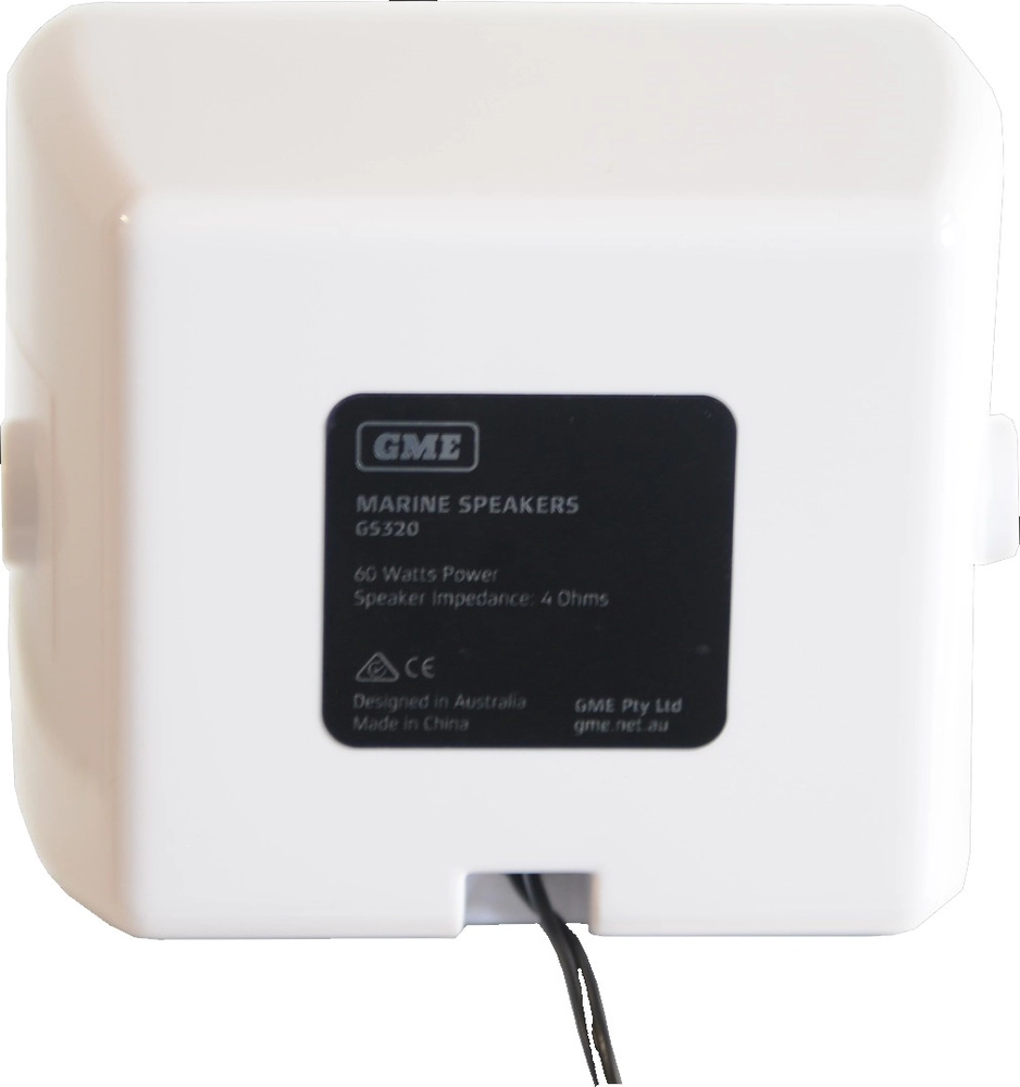 GME GS320 Marine Box Speakers 4in 60W White Qty 2 GME GS320 Marine Box Speakers 4in 60W White Qty 2