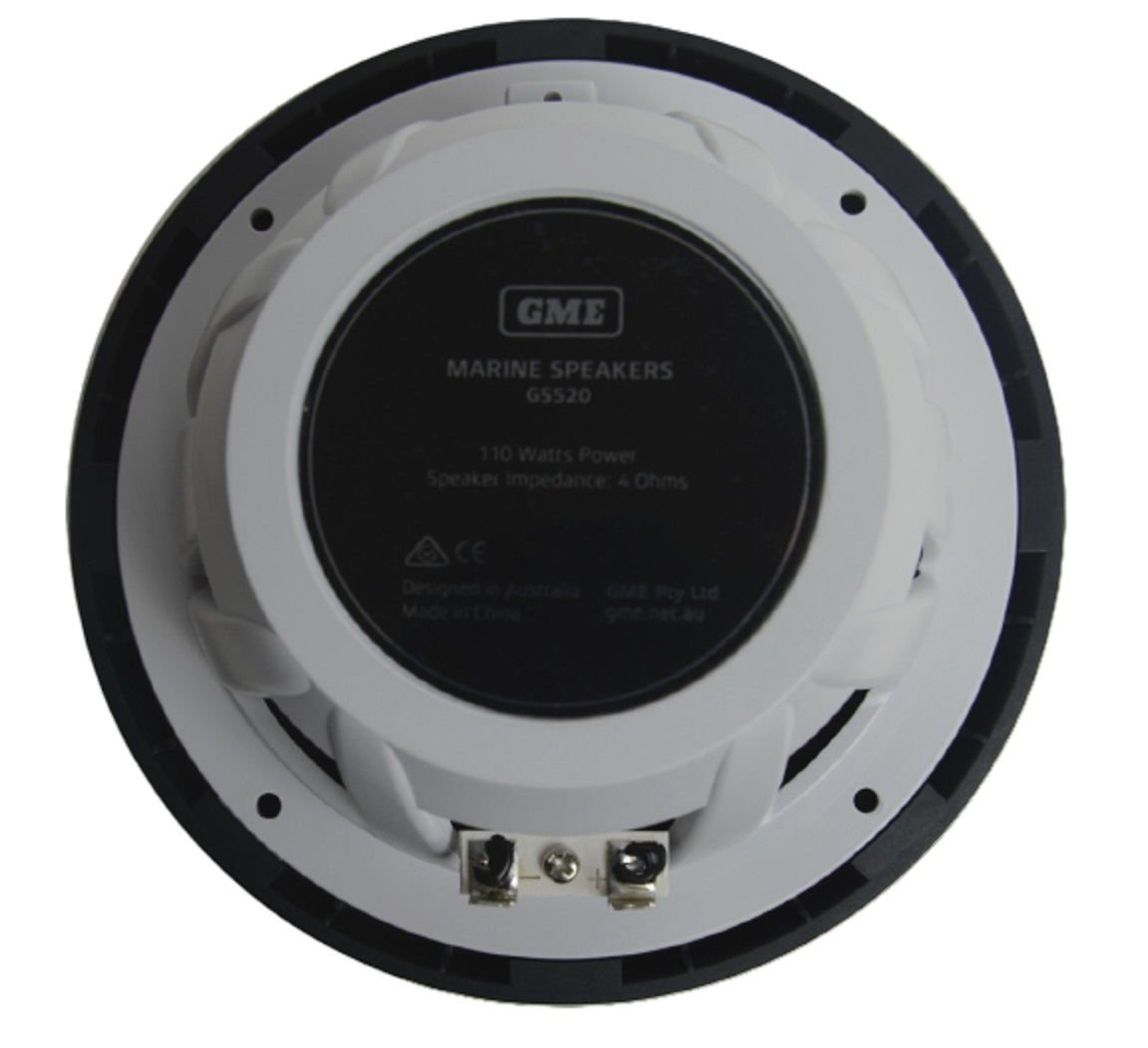 GME GS520 Flush Mount Marine Speakers 6in 110W Black Qty 2