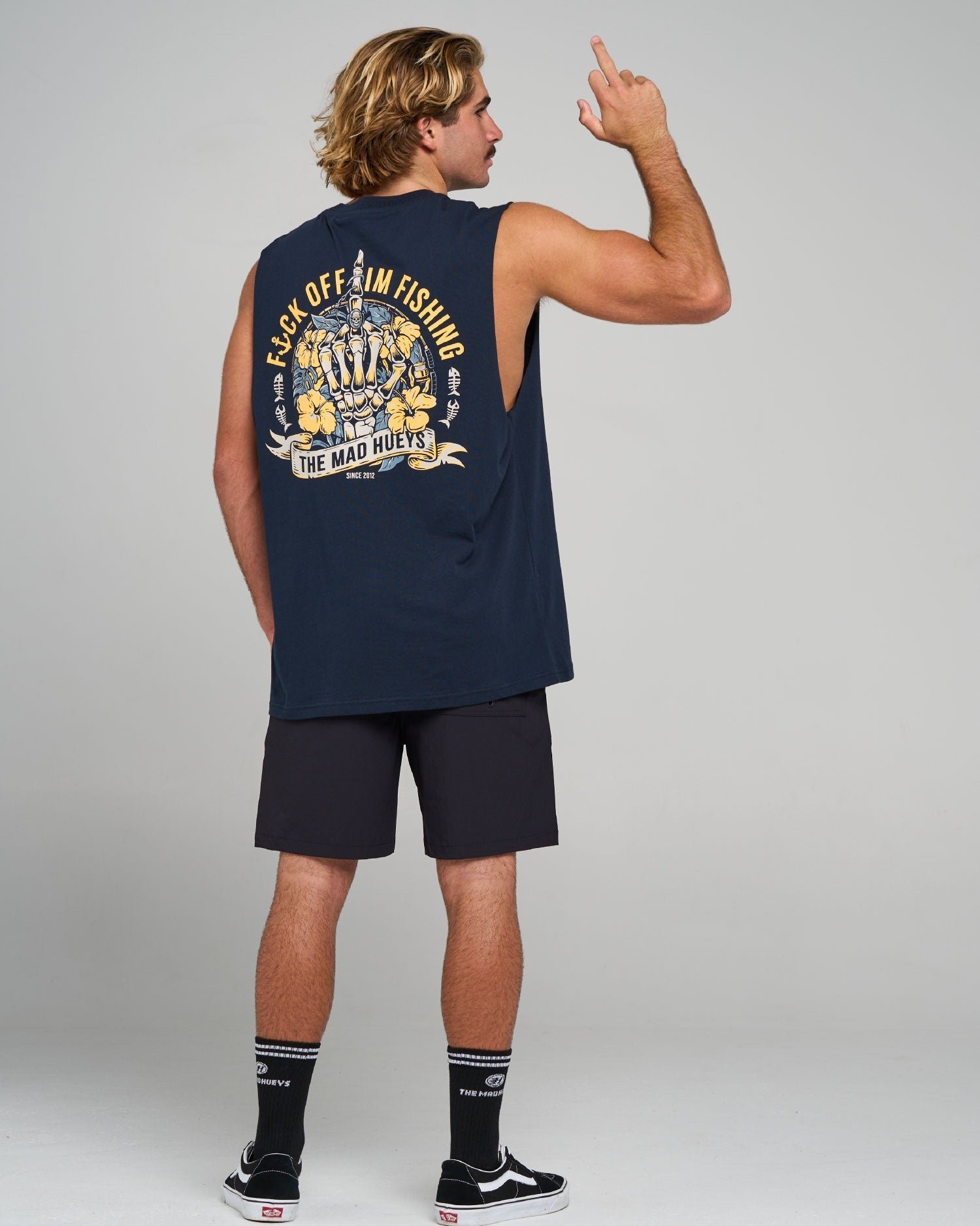 The Mad Hueys Fk Off Fish Mens Singlet