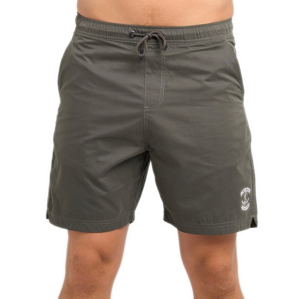 The Mad Hueys Skull Anchor Mens Volley Shorts Charcoal