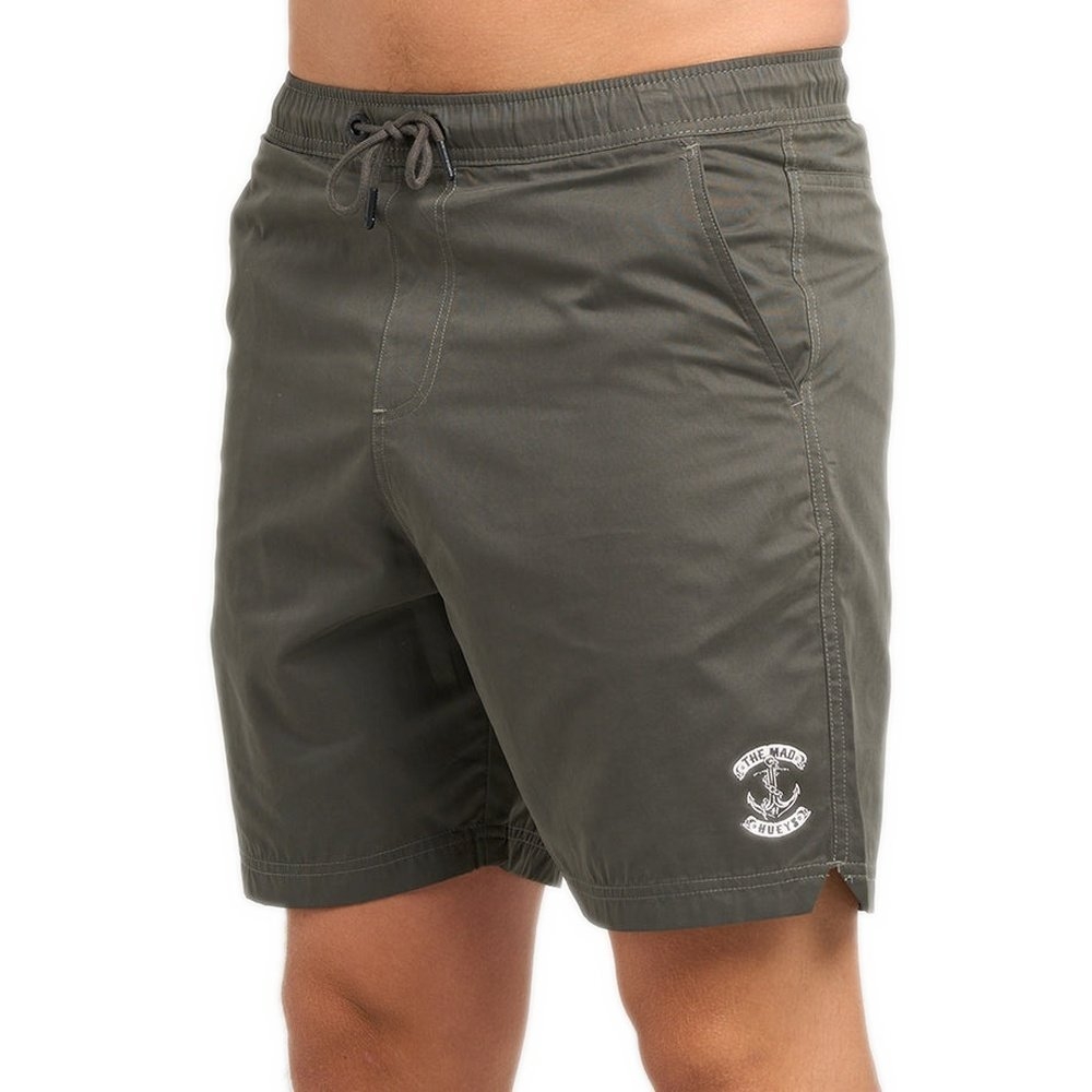The Mad Hueys Skull Anchor Mens Volley Shorts Charcoal