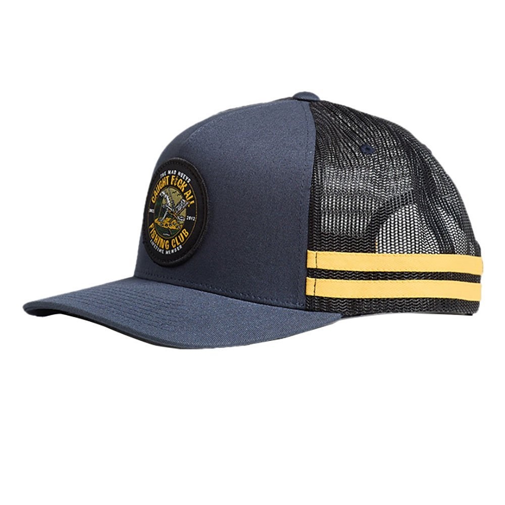 The Mad Hueys Caught Fk All Twill Trucker Cap Navy