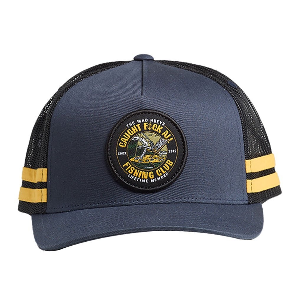 The Mad Hueys Caught Fk All Twill Trucker Cap Navy