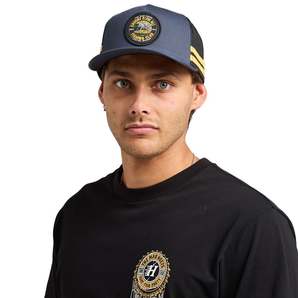 The Mad Hueys Caught Fk All Twill Trucker Cap Navy
