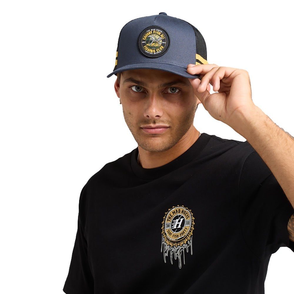 The Mad Hueys Caught Fk All Twill Trucker Cap Navy