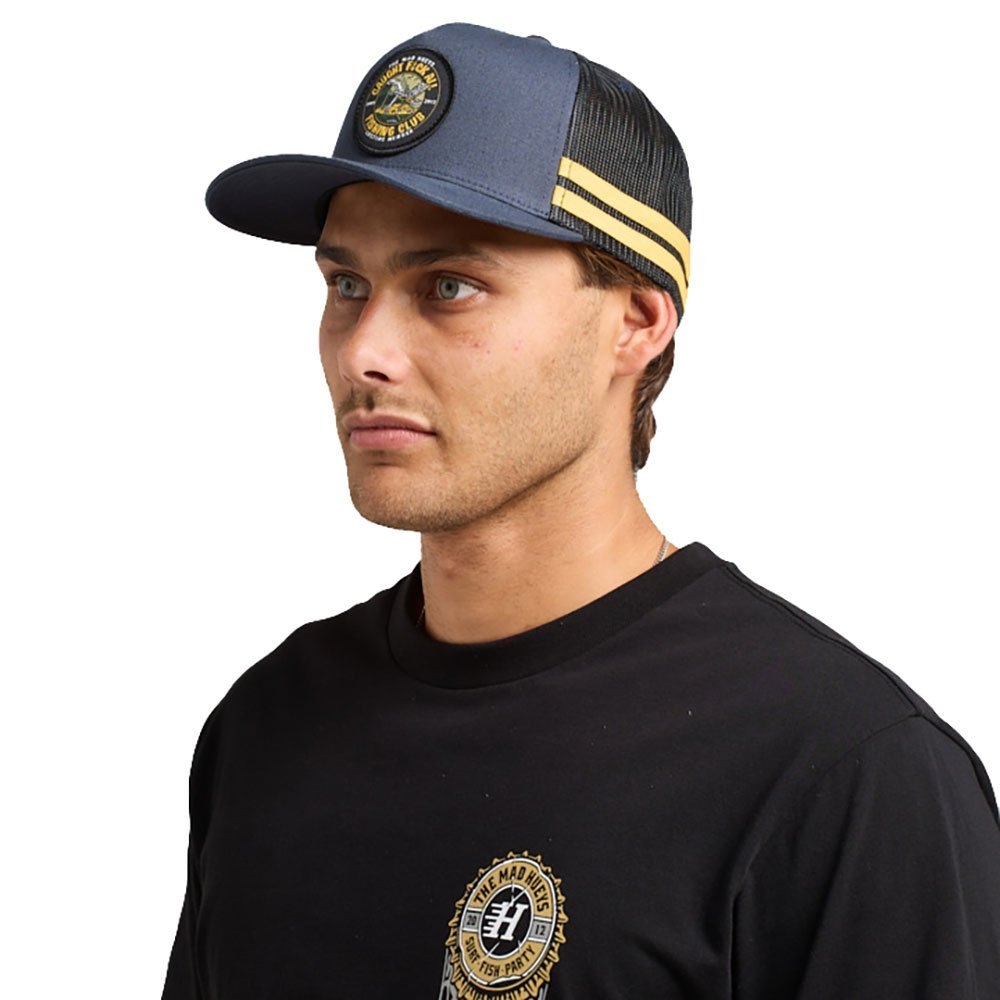 The Mad Hueys Caught Fk All Twill Trucker Cap Navy