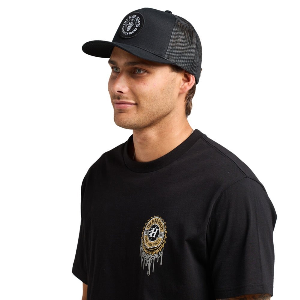 The Mad Hueys Fk Off Im Fishing Twill Trucker Cap Black