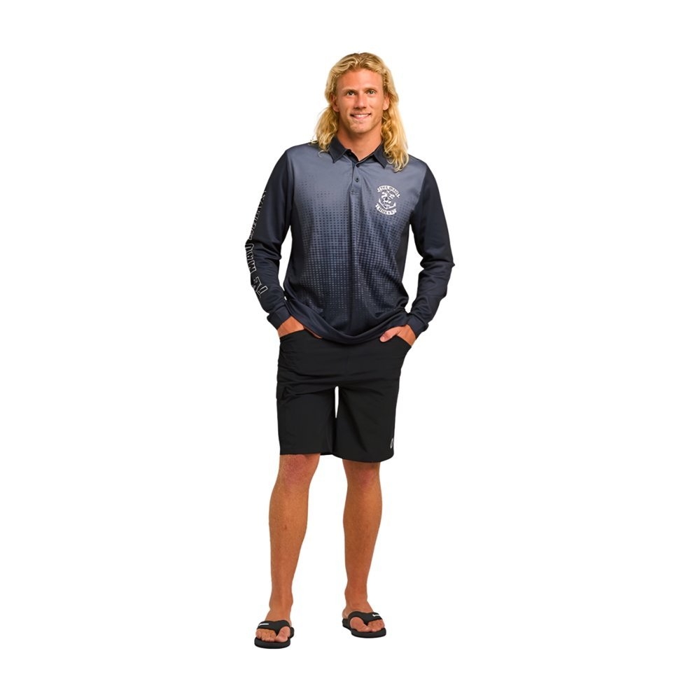 The Mad Hueys Sailor Anchor UPF 50+ Mens Fishing Jersey Charcoal