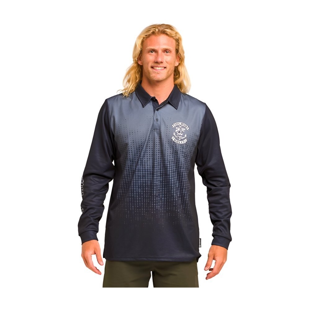 The Mad Hueys Sailor Anchor UPF 50+ Mens Fishing Jersey Charcoal