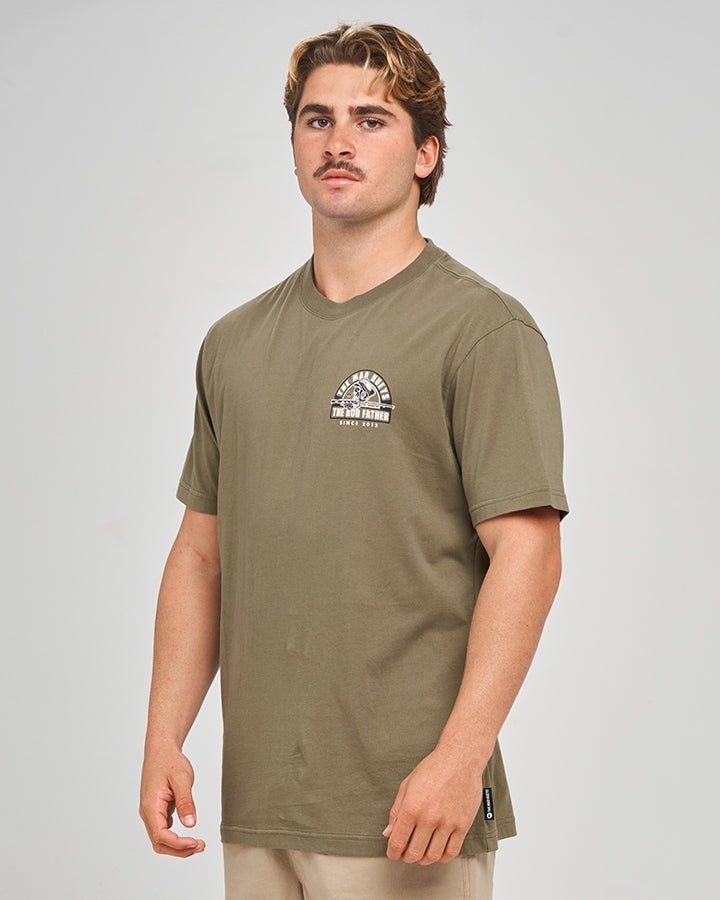 The Mad Hueys The Rod Father Mens T-Shirt Olive